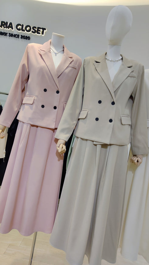 Double Breasted Blazer With Skirts